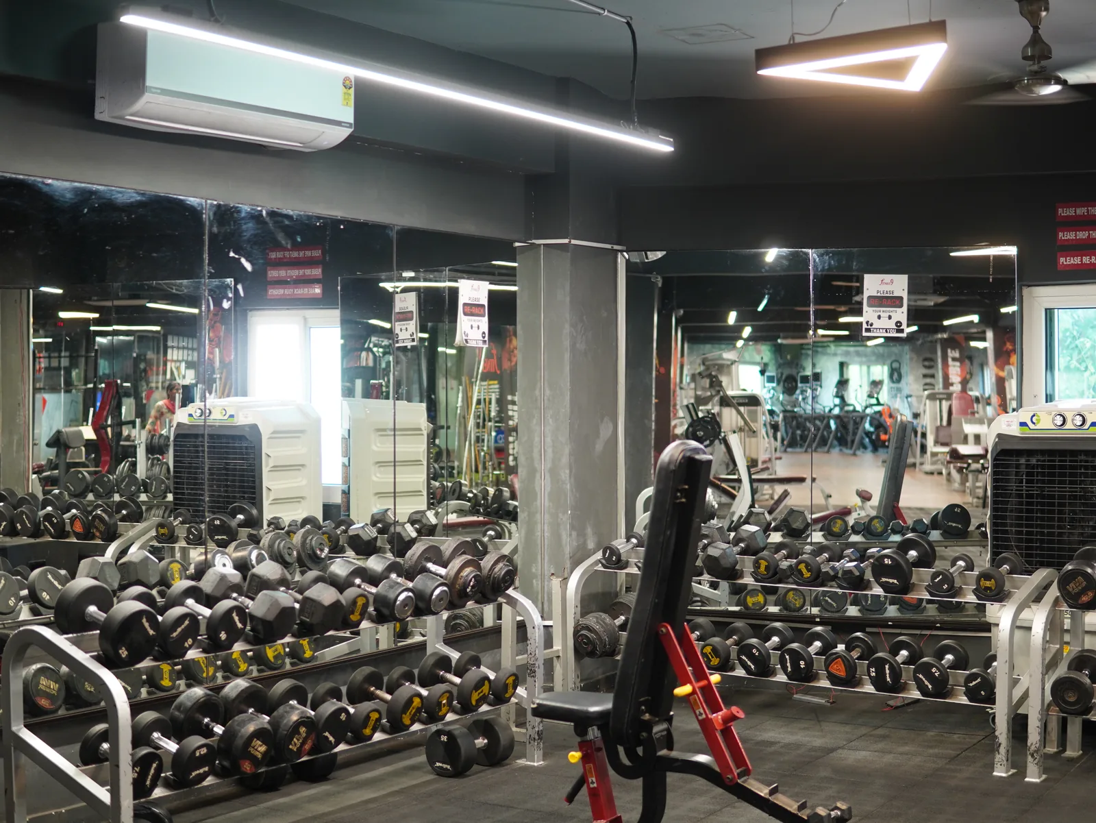 Free weights and strength training section